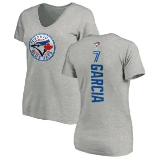 Women's Toronto Blue Jays Damaso Garcia Ash Backer Slim Fit T-Shirt