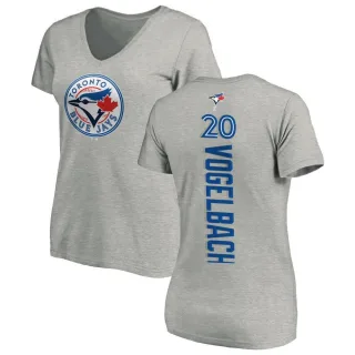 Women's Toronto Blue Jays Daniel Vogelbach Ash Backer Slim Fit T-Shirt