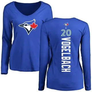 Women's Toronto Blue Jays Daniel Vogelbach Royal Backer Slim Fit Long Sleeve T-Shirt