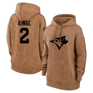 Women's Toronto Blue Jays Danny Ainge Brown 2023 Salute to Service Pullover Hoodie