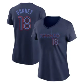 Women's Toronto Blue Jays Darwin Barney Navy 2024 City Connect V-Neck T-Shirt