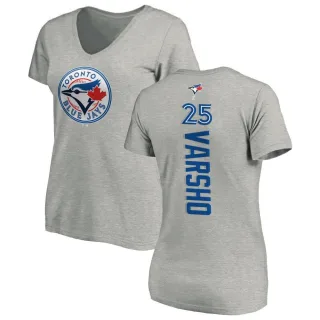 Women's Toronto Blue Jays Daulton Varsho Ash Backer Slim Fit T-Shirt