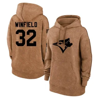 Women's Toronto Blue Jays Dave Winfield Brown 2023 Salute to Service Pullover Hoodie