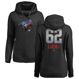 Women's Toronto Blue Jays Easton Lucas Black Branded Midnight Mascot Pullover Hoodie -