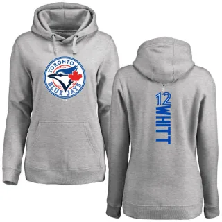 Women's Toronto Blue Jays Ernie Whitt Ash Backer Pullover Hoodie