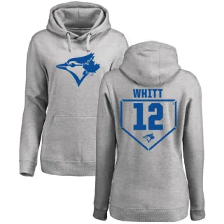 Women's Toronto Blue Jays Ernie Whitt Gray Branded RBI Pullover Hoodie - Heathered