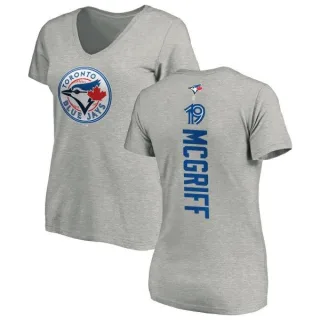 Women's Toronto Blue Jays Fred Mcgriff Ash Backer Slim Fit T-Shirt