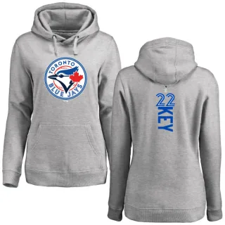 Women's Toronto Blue Jays Jimmy Key Ash Backer Pullover Hoodie