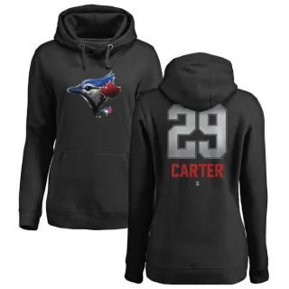 Women's Toronto Blue Jays Joe Carter Black Branded Midnight Mascot Pullover Hoodie -