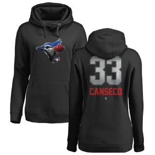 Women's Toronto Blue Jays Jose Canseco Black Branded Midnight Mascot Pullover Hoodie -