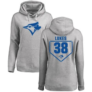 Women's Toronto Blue Jays Nathan Lukes Gray Branded RBI Pullover Hoodie - Heathered