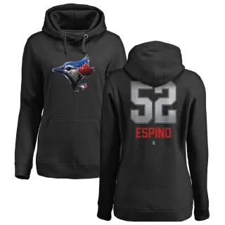 Women's Toronto Blue Jays Paolo Espino Black Branded Midnight Mascot Pullover Hoodie -