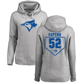 Women's Toronto Blue Jays Paolo Espino Gray Branded RBI Pullover Hoodie - Heathered