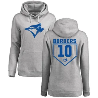 Women's Toronto Blue Jays Pat Borders Gray Branded RBI Pullover Hoodie - Heathered