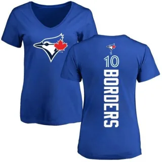 Women's Toronto Blue Jays Pat Borders Royal Backer Slim Fit T-Shirt