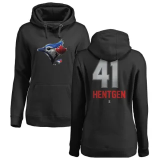 Women's Toronto Blue Jays Pat Hentgen Black Branded Midnight Mascot Pullover Hoodie -