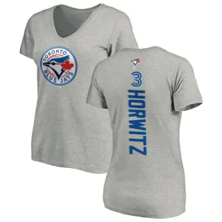 Women's Toronto Blue Jays Spencer Horwitz Ash Backer Slim Fit T-Shirt