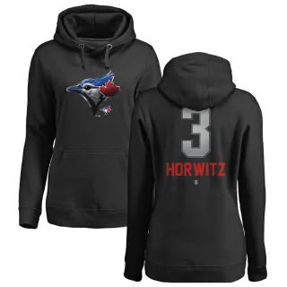 Women's Toronto Blue Jays Spencer Horwitz Black Branded Midnight Mascot Pullover Hoodie -