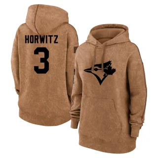 Women's Toronto Blue Jays Spencer Horwitz Brown 2023 Salute to Service Pullover Hoodie