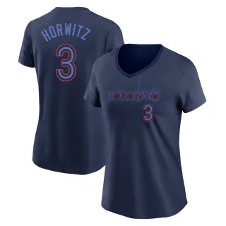 Women's Toronto Blue Jays Spencer Horwitz Navy 2024 City Connect V-Neck T-Shirt