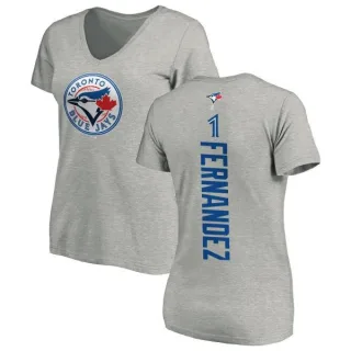 Women's Toronto Blue Jays Tony Fernandez Ash Backer Slim Fit T-Shirt