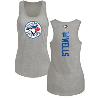 Women's Toronto Blue Jays Vernon Wells Ash Backer Tank Top