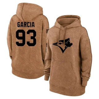 Women's Toronto Blue Jays Yimi Garcia Brown 2023 Salute to Service Pullover Hoodie