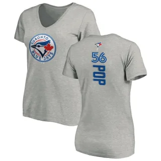 Women's Toronto Blue Jays Zach Pop Ash Backer Slim Fit T-Shirt