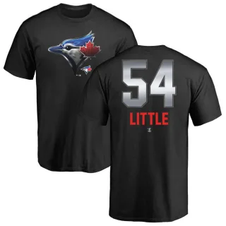 Youth Toronto Blue Jays Brendon Little Black Midnight Mascot T-Shirt